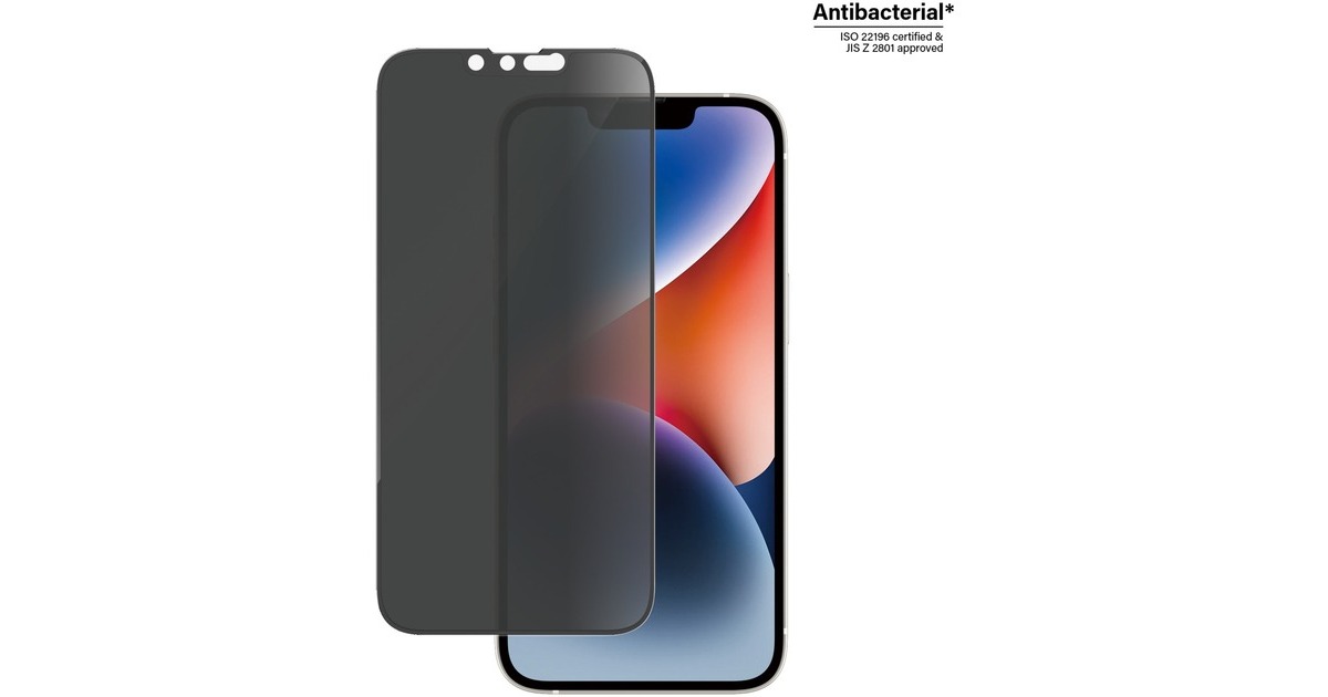 PanzerGlass Ultra Wide Fit Privacy Bildschirmschutz, Schutzfolie(transparent, iPhone 14, 13, 13 Pro)