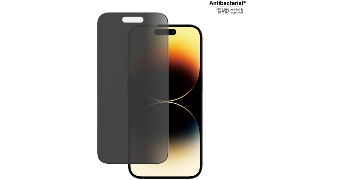 PanzerGlass Ultra Wide Fit Privacy Bildschirmschutz, Schutzfolie(transparent, iPhone 14 Pro)