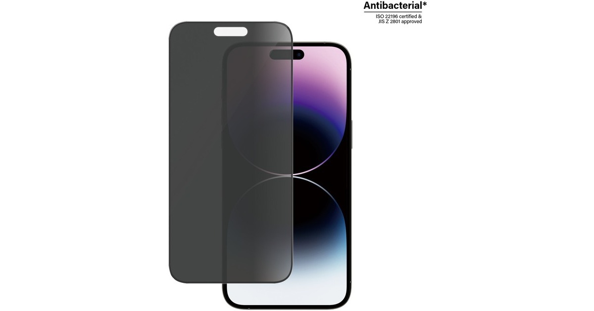 PanzerGlass Ultra Wide Fit Privacy Bildschirmschutz, Schutzfolie(transparent, iPhone 14 Pro Max)