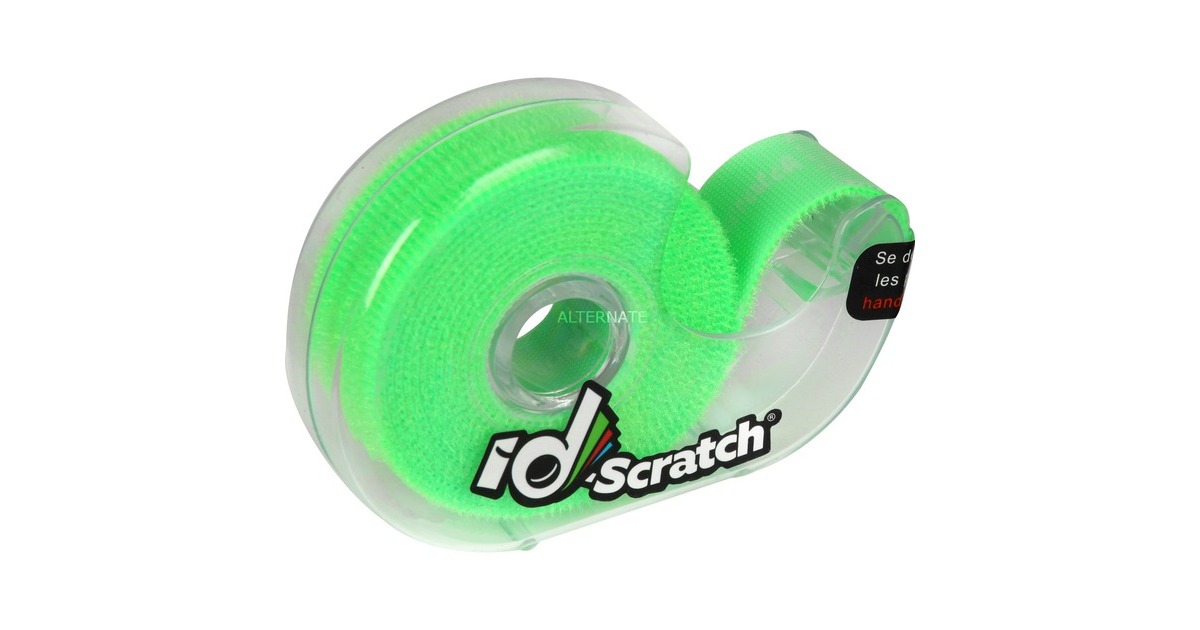 Patchsee ID-SCRATCH Pre-Cut, Kabelbinder(hellgrün, 2 Meter Rolle, in Spenderbox)