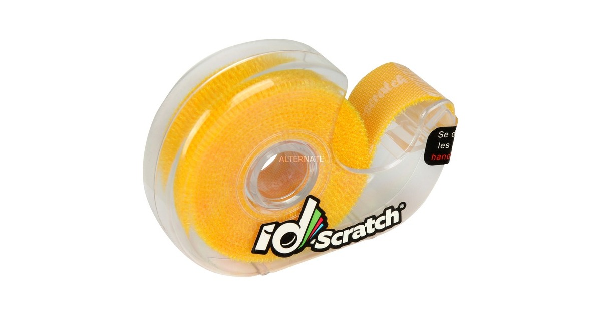 Patchsee ID-SCRATCH Pre-Cut, Kabelbinder(gelb, 2 Meter Rolle, in Spenderbox)