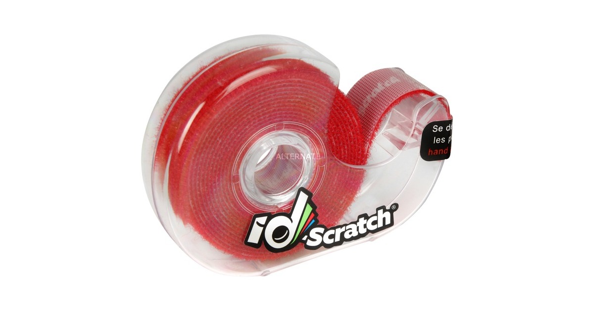 Patchsee ID-SCRATCH Pre-Cut, Kabelbinder(rot, 2 Meter Rolle, in Spenderbox)