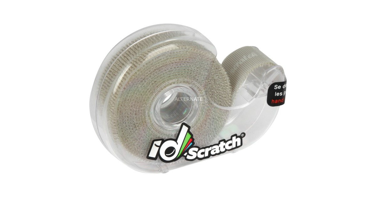 Patchsee ID-SCRATCH Pre-Cut, Kabelbinder(grau, 2 Meter Rolle, in Spenderbox)