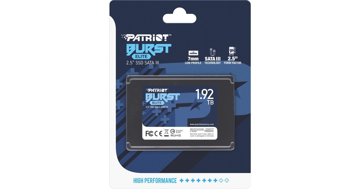 Patriot Burst Elite 1,92 TB, SSD(schwarz, SATA 6 Gb/s, 2,5