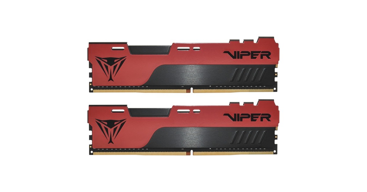Patriot DIMM 16 GB DDR4-2666 (2x 8 GB) Dual-Kit, Arbeitsspeicher(rot/schwarz, PVE2416G266C6K, Viper Elite II, INTEL XMP)