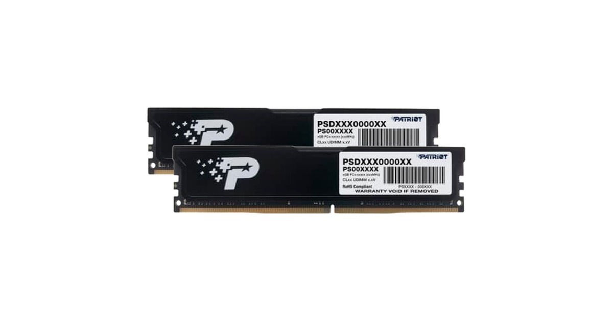 Patriot DIMM 16 GB DDR4-3200 (2x 8 GB) Dual-Kit, Arbeitsspeicher(schwarz, PSD416G3200K, Signature Line)