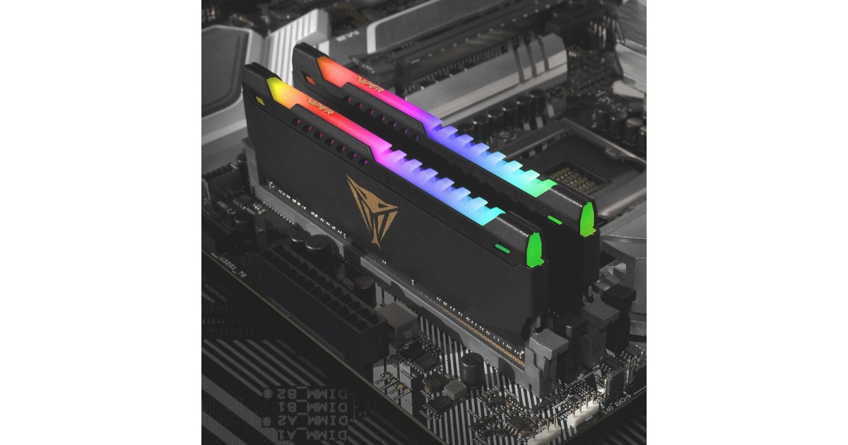 Patriot DIMM 16 GB DDR4-3200, Arbeitsspeicher(schwarz, PVSR416G320C8, Viper Steel RGB, INTEL XMP)