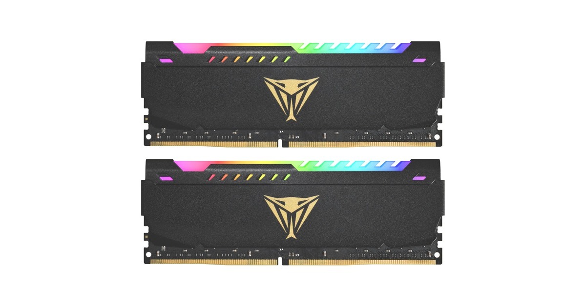 Patriot DIMM 16 GB DDR4-3600 (2x 8 GB) Dual-Kit, Arbeitsspeicher(schwarz, PVSR416G360C0K, Viper Steel RGB, INTEL XMP)