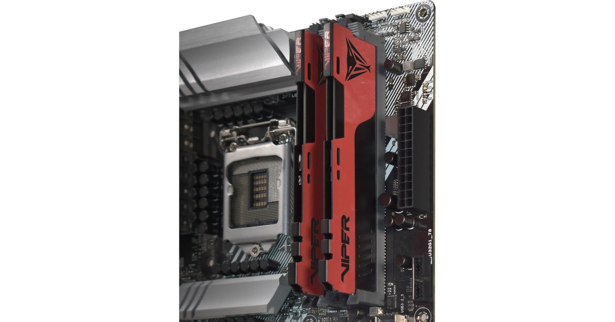 Patriot DIMM 16 GB DDR4-3600 (2x 8 GB) Dual-Kit, Arbeitsspeicher(rot/schwarz, PVE2416G360C0K, Viper Elite II, INTEL XMP)