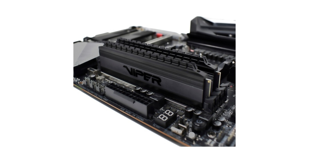 Patriot DIMM 16 GB DDR4-4133 (2x 8 GB) Dual-Kit, Arbeitsspeicher(schwarz, PVB416G413C8K, Viper 4 Blackout, INTEL XMP)