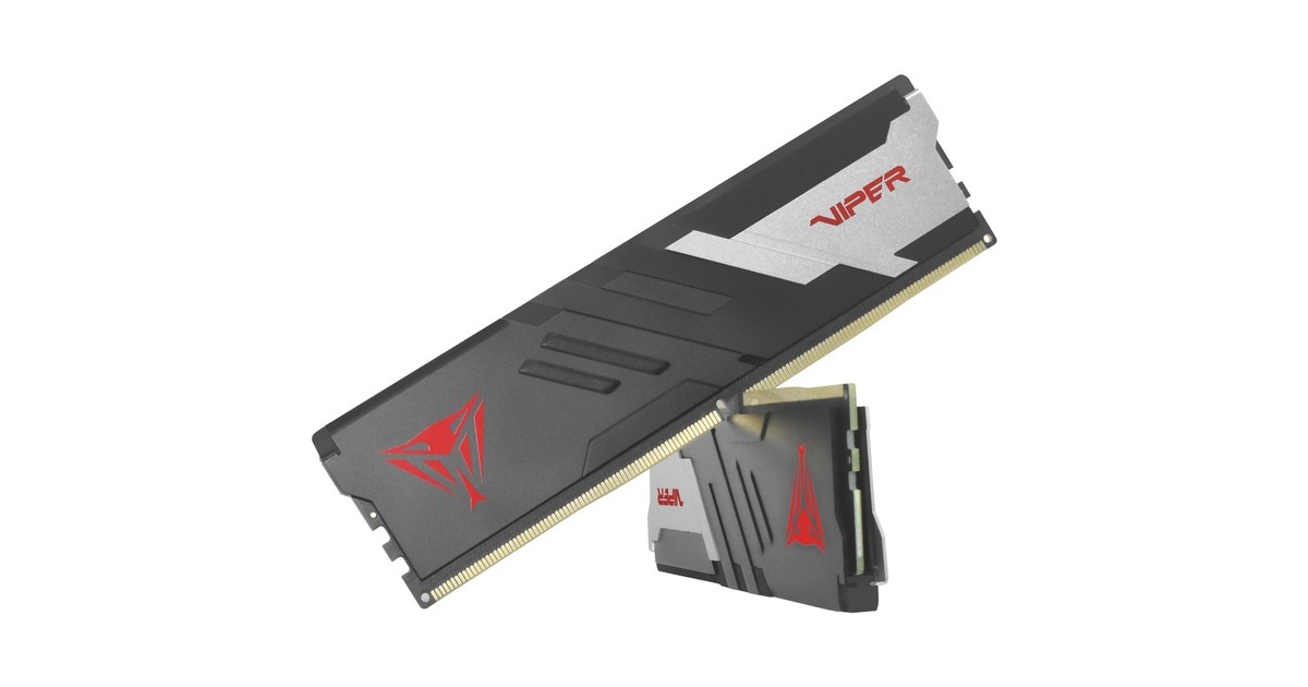 Patriot DIMM 16 GB DDR5-5200 (2x 8 GB) Dual-Kit, Arbeitsspeicher(schwarz/weiß, PVV516G520C36K, Viper Venom, INTEL XMP)