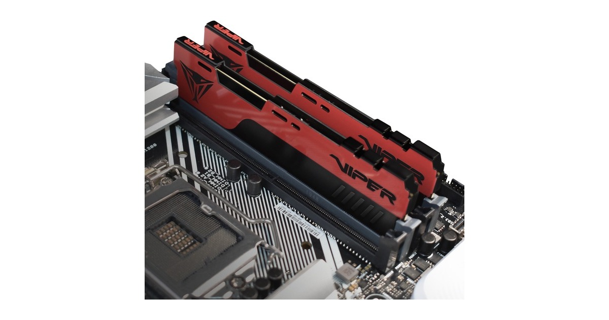 Patriot DIMM 32 GB DDR4-2666 (2x 16 GB) Dual-Kit, Arbeitsspeicher(rot/schwarz, PVE2432G266C6K, Viper Elite II, INTEL XMP)