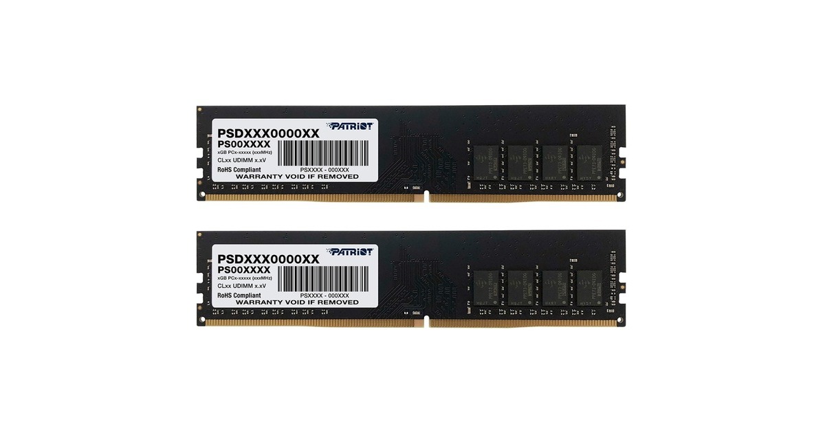 Patriot DIMM 32 GB DDR4-3200 (2x 16 GB) Dual-Kit, Arbeitsspeicher(schwarz, PSD432G3200K, Signature Line)