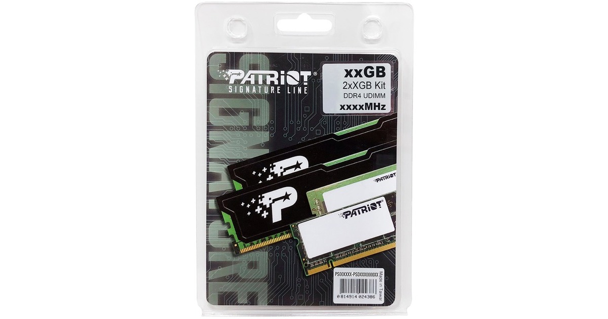 Patriot DIMM 32 GB DDR4-3200 (2x 16 GB) Dual-Kit, Arbeitsspeicher(schwarz, PSD432G3200K, Signature Line)