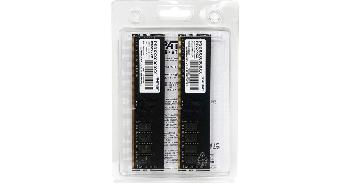 Patriot DIMM 32 GB DDR4-3200 (2x 16 GB) Dual-Kit, Arbeitsspeicher(schwarz, PSD432G3200K, Signature Line)