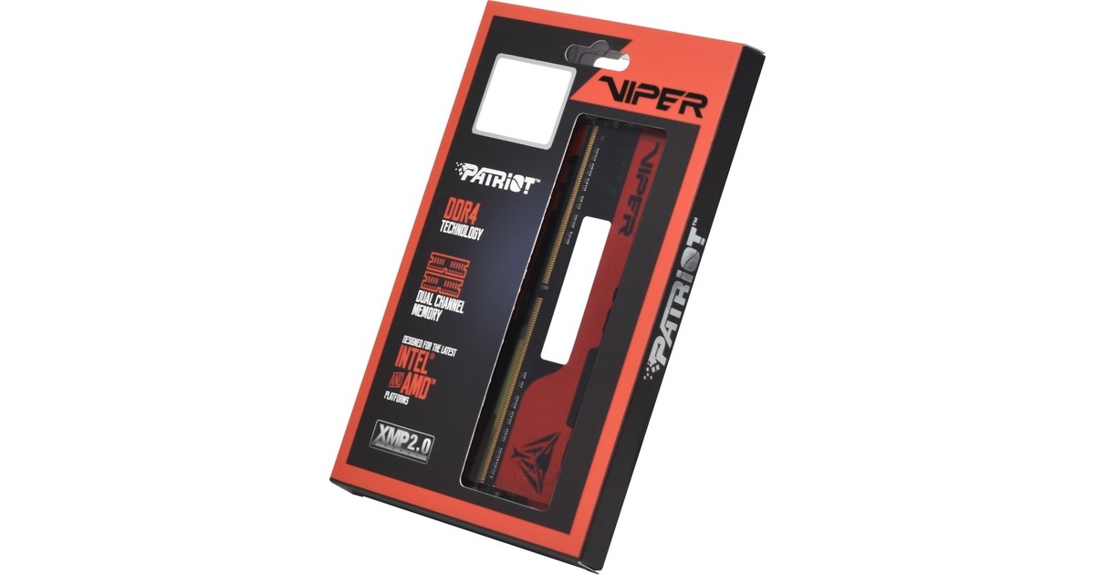 Patriot DIMM 32 GB DDR4-3200 (2x 16 GB) Dual-Kit, Arbeitsspeicher(rot/schwarz, PVE2432G320C8K, Viper Elite II, INTEL XMP)