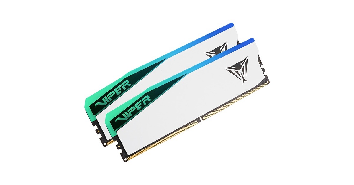 Patriot DIMM 32 GB DDR5-6200 (2x 16 GB) Dual-Kit, Arbeitsspeicher(weiß, PVER532G62C42KW, Viper Elite 5 RGB, INTEL XMP, AMD EXPO)