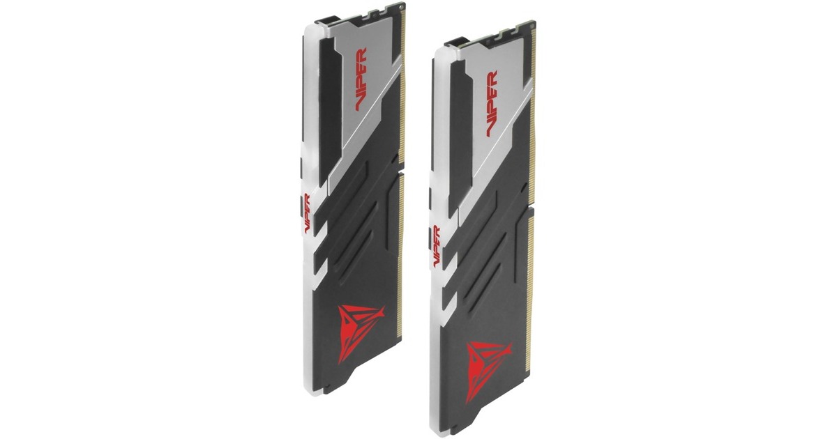 Patriot DIMM 32 GB DDR5-6200 (2x 16 GB) Dual-Kit, Arbeitsspeicher(schwarz/weiß, PVVR532G620C40K, Viper Venom RGB, INTEL XMP)