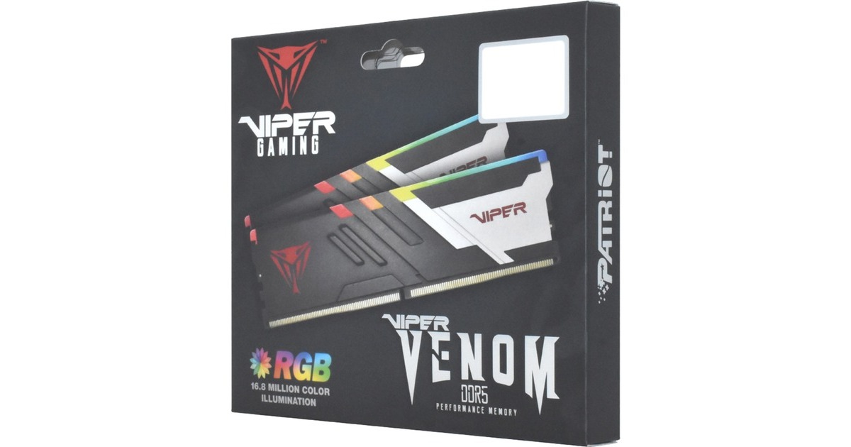 Patriot DIMM 32 GB DDR5-6400 (2x 16 GB) Dual-Kit, Arbeitsspeicher(schwarz, PVVR532G640C32K, Viper Venom RGB, INTEL XMP)