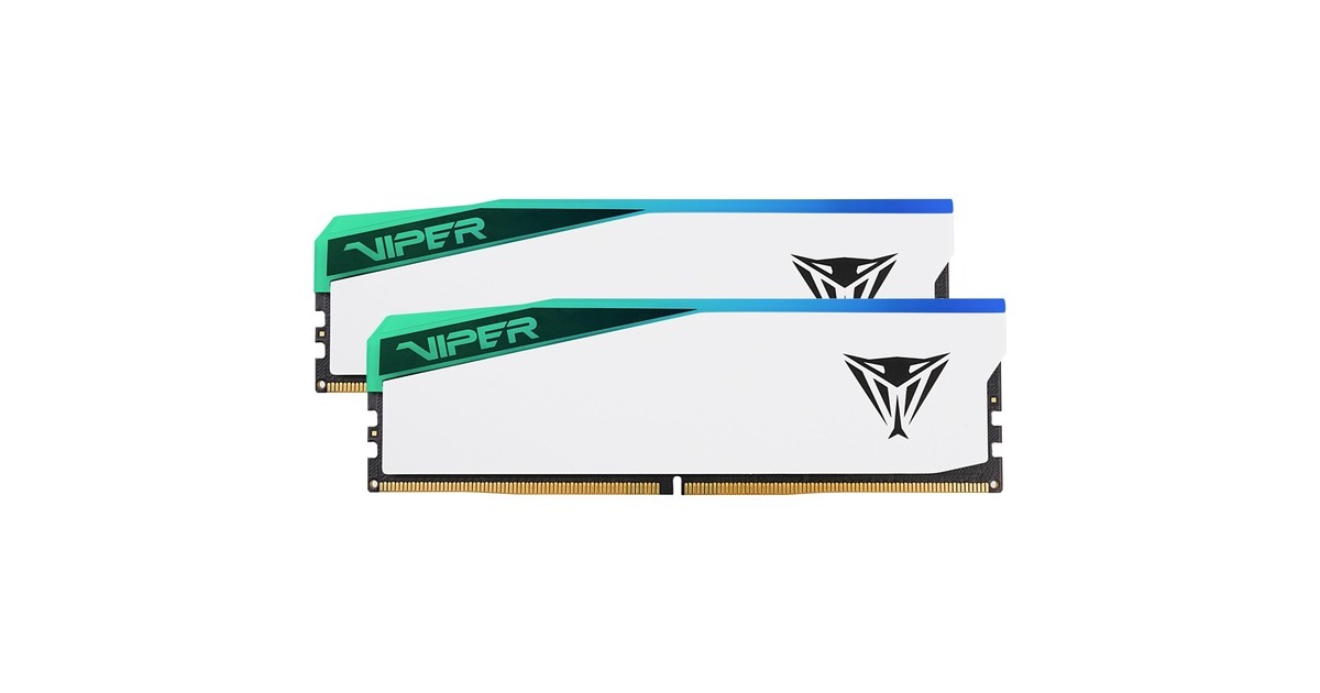 Patriot DIMM 32 GB DDR5-7000 (2x 16 GB) Dual-Kit, Arbeitsspeicher(weiß, PVER532G70C38KW, Viper Elite 5 RGB, INTEL XMP)