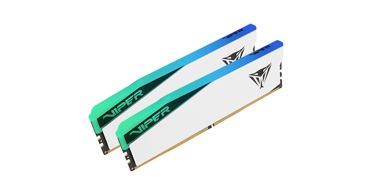 Patriot DIMM 32 GB DDR5-7000 (2x 16 GB) Dual-Kit, Arbeitsspeicher(weiß, PVER532G70C38KW, Viper Elite 5 RGB, INTEL XMP)