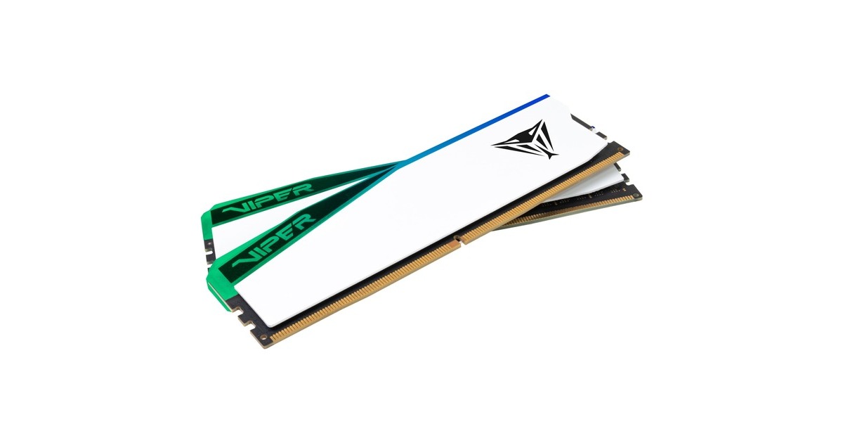Patriot DIMM 32 GB DDR5-7000 (2x 16 GB) Dual-Kit, Arbeitsspeicher(weiß, PVER532G70C38KW, Viper Elite 5 RGB, INTEL XMP)