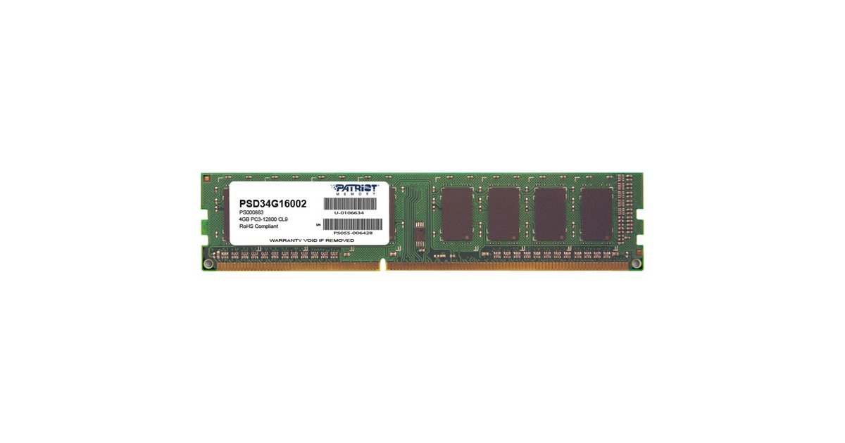 Patriot DIMM 4 GB DDR3-1600, Arbeitsspeicher(PSD34G16002, Signature)