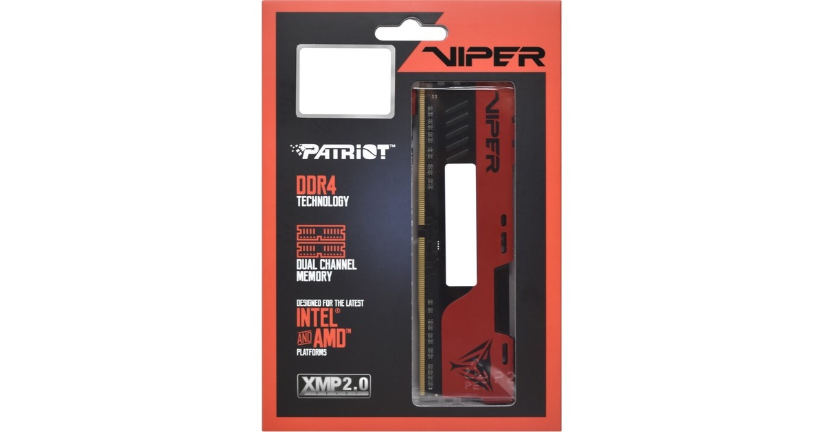 Patriot DIMM 64 GB DDR4-3600 (2x 32 GB) Dual-Kit, Arbeitsspeicher(rot/schwarz, PVE2464G360C0K, Viper Elite II, INTEL XMP)