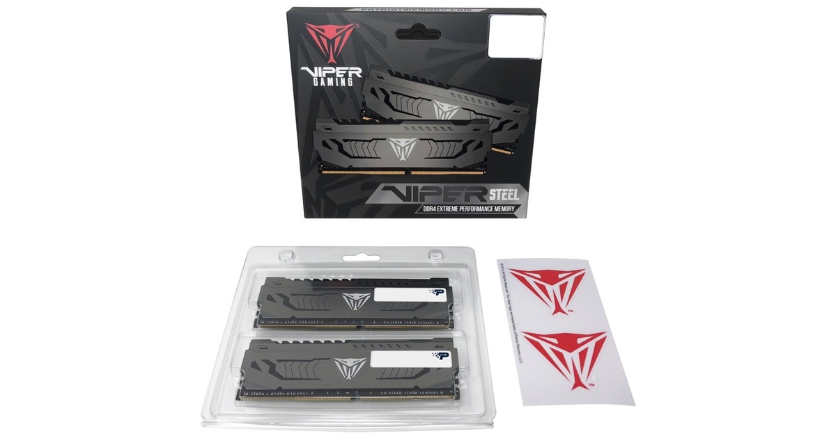 Patriot DIMM 8 GB DDR4-3200 (2x 4 GB) Dual-Kit, Arbeitsspeicher(dunkelgrau, PVS48G320C6K, Viper Steel, INTEL XMP)