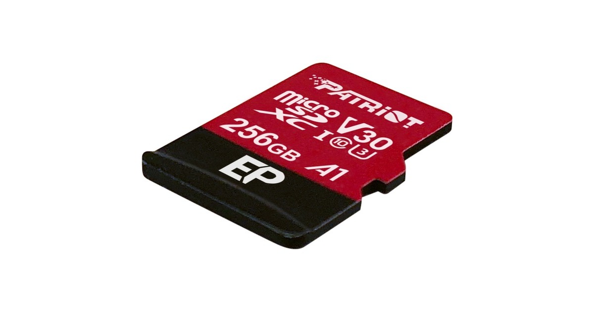 Patriot EP Series 256 GB microSDXC, Speicherkarte(rot/schwarz, UHS-I U3, Class 10, V30, A1)