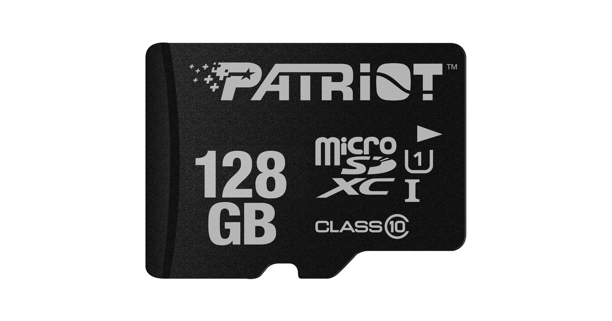 Patriot LX Series 128 GB microSDXC, Speicherkarte(schwarz, UHS-I U1, Class 10)