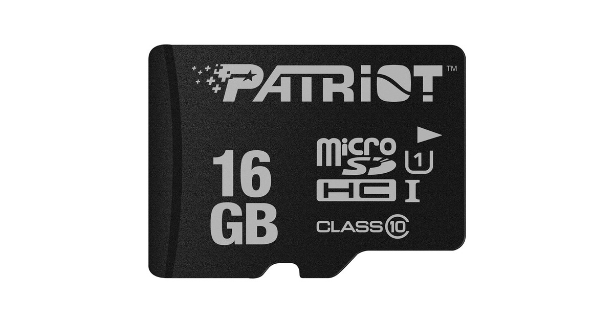 Patriot LX Series 16 GB microSDHC, Speicherkarte(schwarz, UHS-I U1, Class 10)