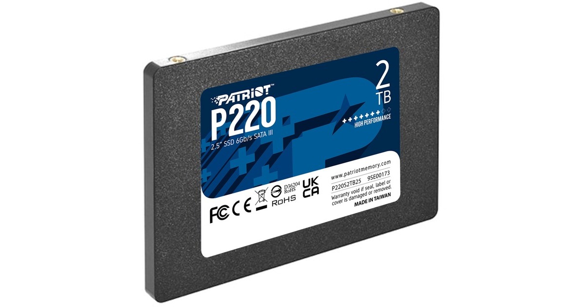 Patriot P220 2 TB, SSD(schwarz, SATA III 6 Gb/s, 2,5")