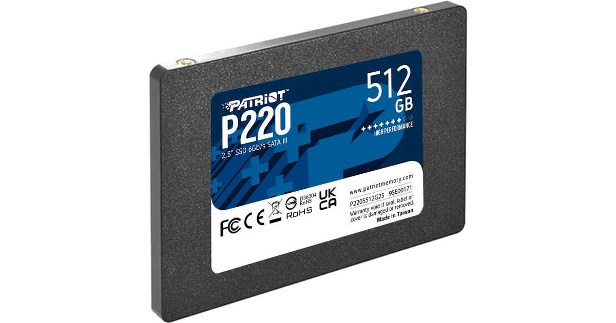 Patriot P220 512 GB, SSD(schwarz, SATA III 6 Gb/s, 2,5")