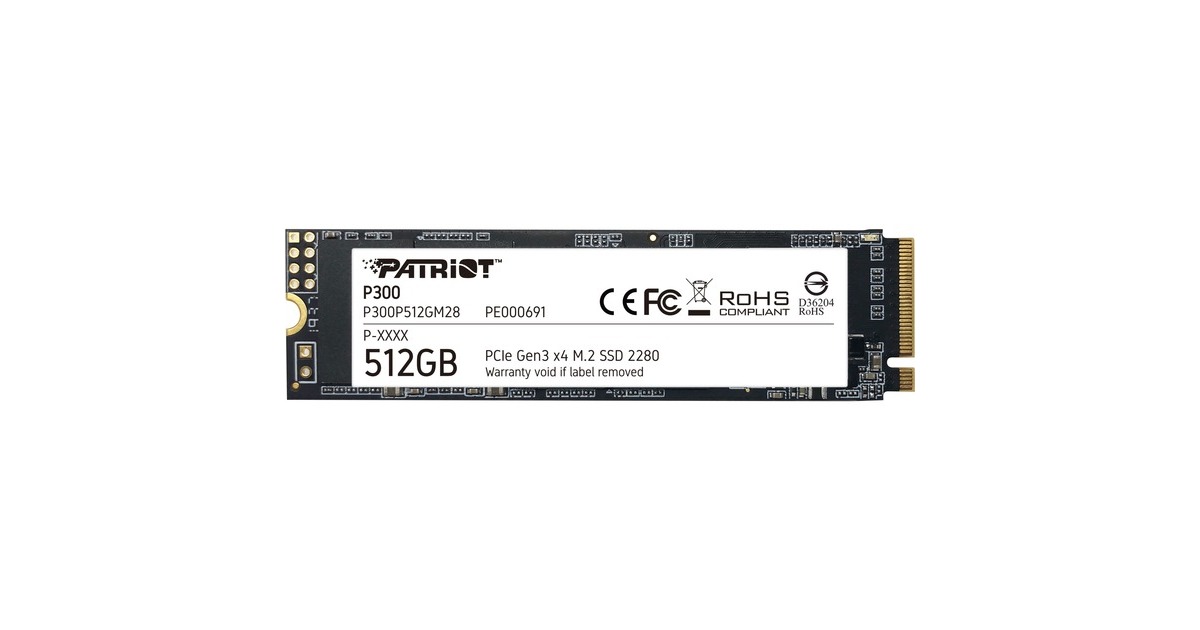 Patriot P300 512 GB, SSD(PCIe 3.0 x4, NVMe 1.3, M.2 2280)