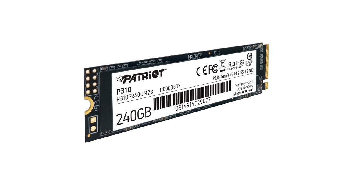 Patriot P310 240 GB, SSD(PCIe 3.0 x4, NVMe 1.3, M.2 2280)