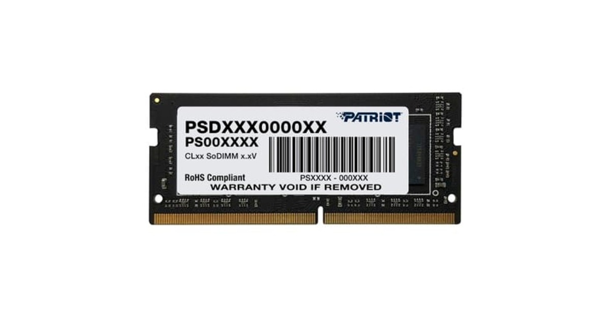 Patriot SO-DIMM 16 GB DDR4-3200, Arbeitsspeicher(schwarz, PSD416G32002S, Signature Line)