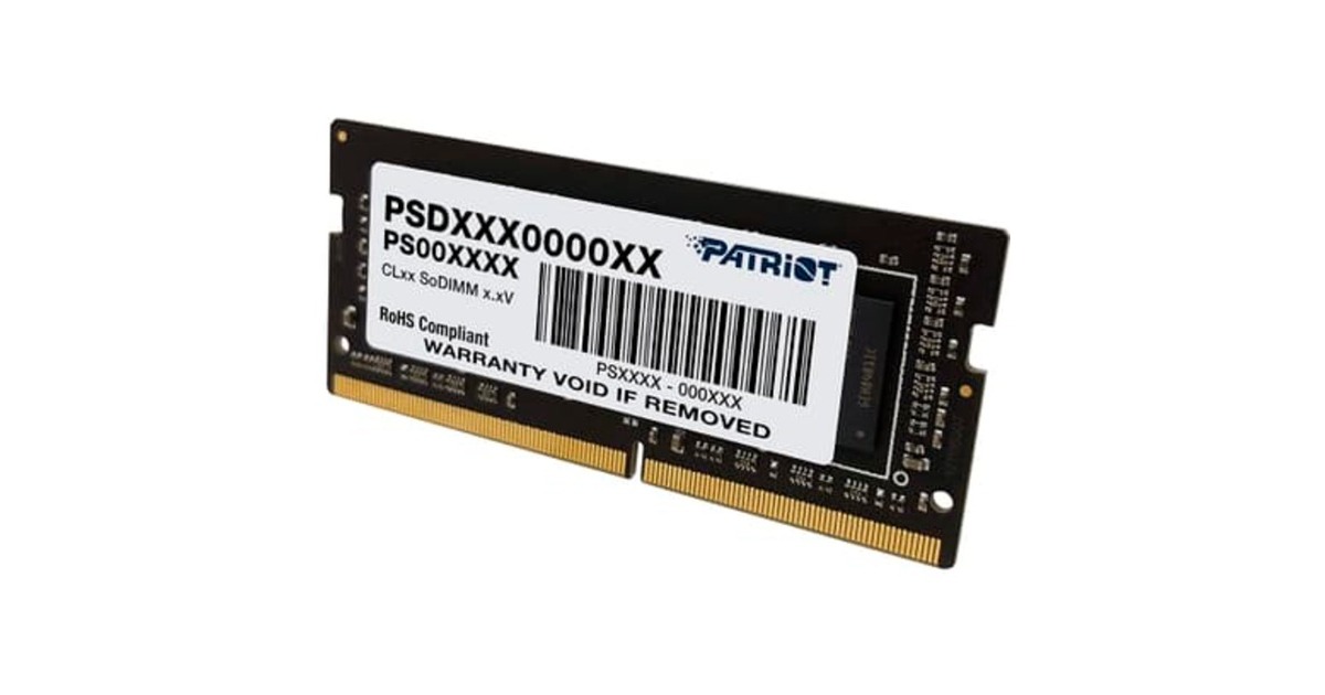 Patriot SO-DIMM 16 GB DDR4-3200, Arbeitsspeicher(schwarz, PSD416G32002S, Signature Line)