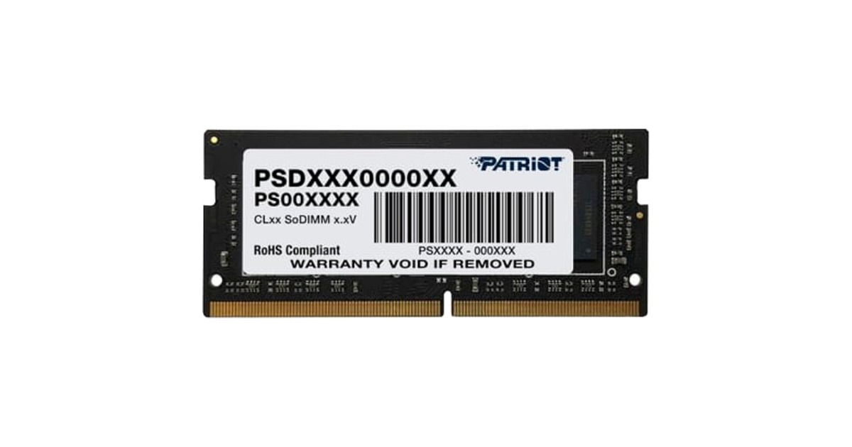 Patriot SO-DIMM 32 GB DDR4-3200, Arbeitsspeicher(schwarz, PSD432G32002S, Signature Line)
