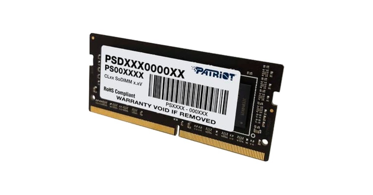 Patriot SO-DIMM 32 GB DDR4-3200, Arbeitsspeicher(schwarz, PSD432G32002S, Signature Line)