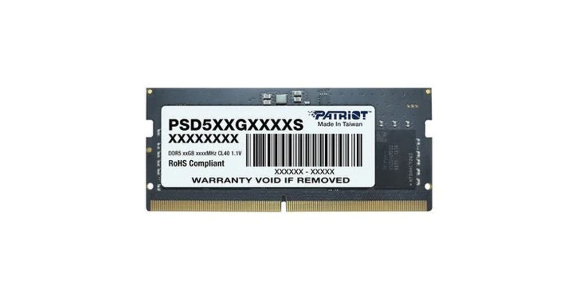 Patriot SO-DIMM 32 GB DDR5-4800, Arbeitsspeicher(schwarz, PSD532G48002S, Signature)