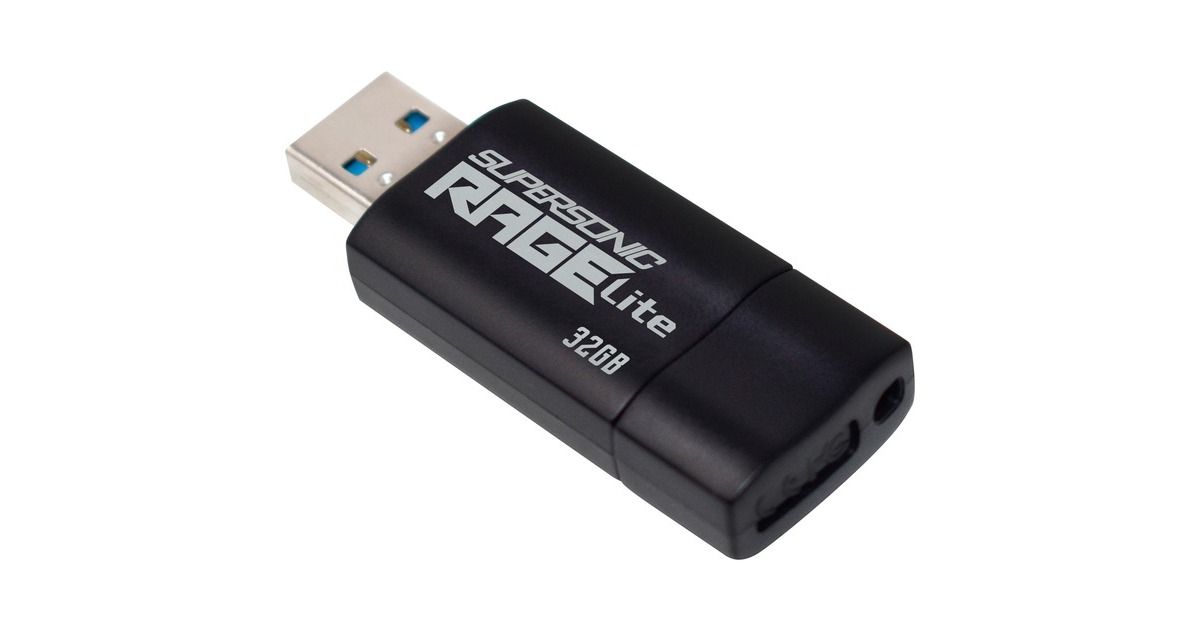 Patriot Supersonic Rage Lite 32 GB, USB-Stick(schwarz/blau, USB-A 3.2 Gen 1)