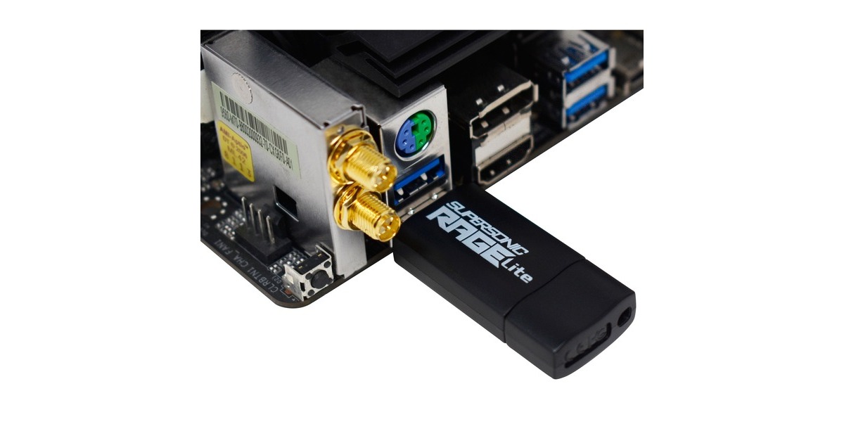 Patriot Supersonic Rage Lite 32 GB, USB-Stick(schwarz/blau, USB-A 3.2 Gen 1)