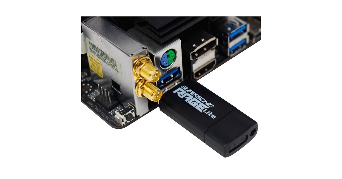 Patriot Supersonic Rage Lite 64 GB, USB-Stick(schwarz/blau, USB-A 3.2 Gen 1)