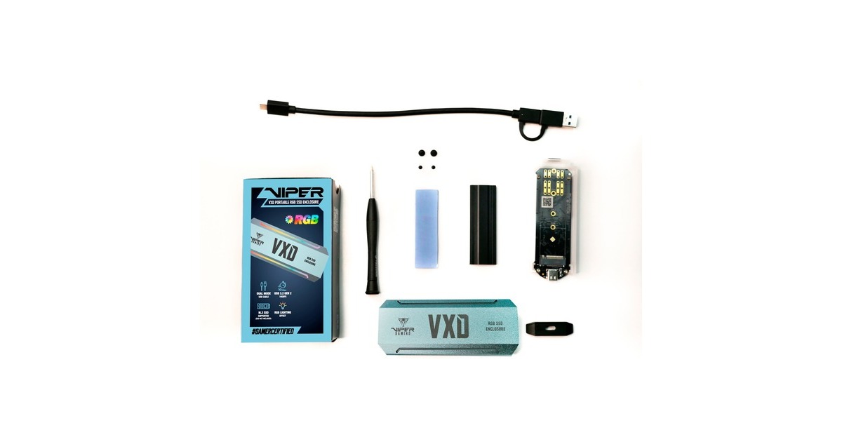 Patriot VXD M.2 PCIe RGB SSD Enclosure, Laufwerksgehäuse(silber) Patriot VXD M.2 PCIe RGB SSD Enclosure, Laufwerksgehäuse(silber)