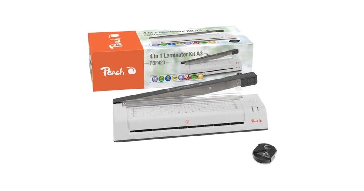 Peach 4 in 1 Laminiergerät A3 mit Hebelschneider A4 (PBP420)