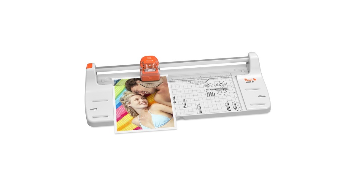 Peach 5 in 1 Kreativ Rollenschneider PC200-20, Schneidegerät(weiß/orange)