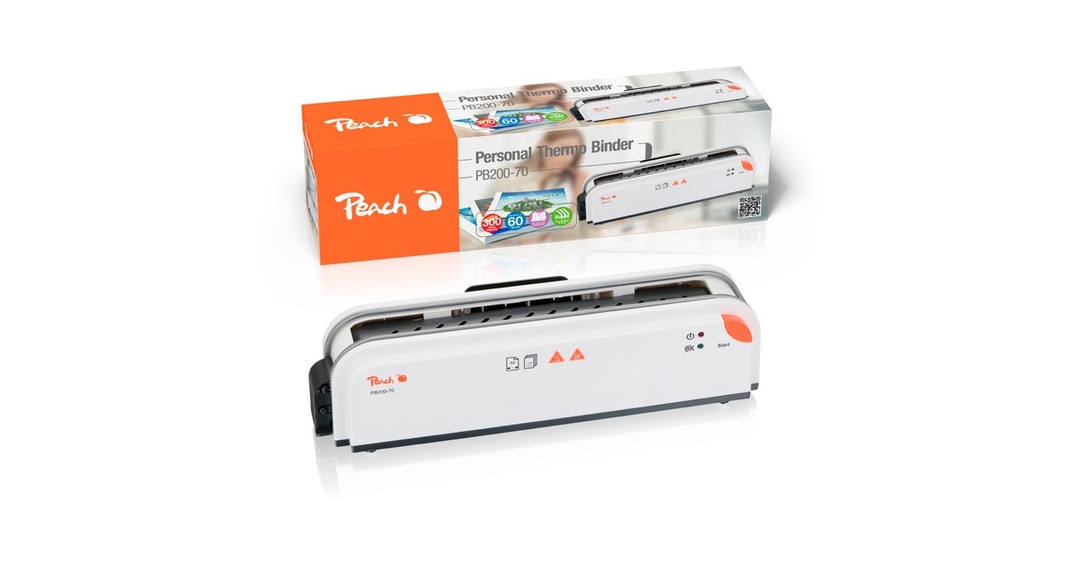 Peach A4 Thermobinder PB200-70, Bindegerät(weiß/orange) Peach A4 Thermobinder PB200-70, Bindegerät(weiß/orange)