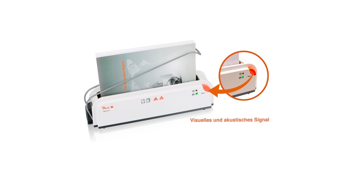 Peach A4 Thermobinder PB200-70, Bindegerät(weiß/orange) Peach A4 Thermobinder PB200-70, Bindegerät(weiß/orange)