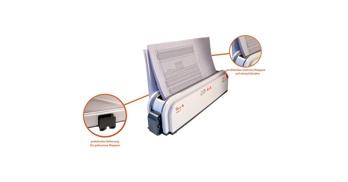 Peach A4 Thermobinder PB200-70, Bindegerät(weiß/orange) Peach A4 Thermobinder PB200-70, Bindegerät(weiß/orange)